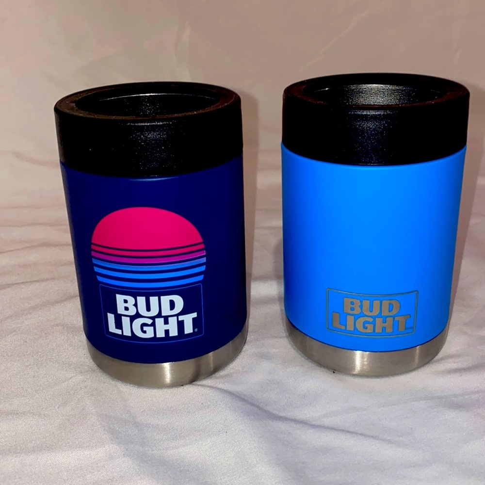 2 Bud Light Metal Tumbler Cups
